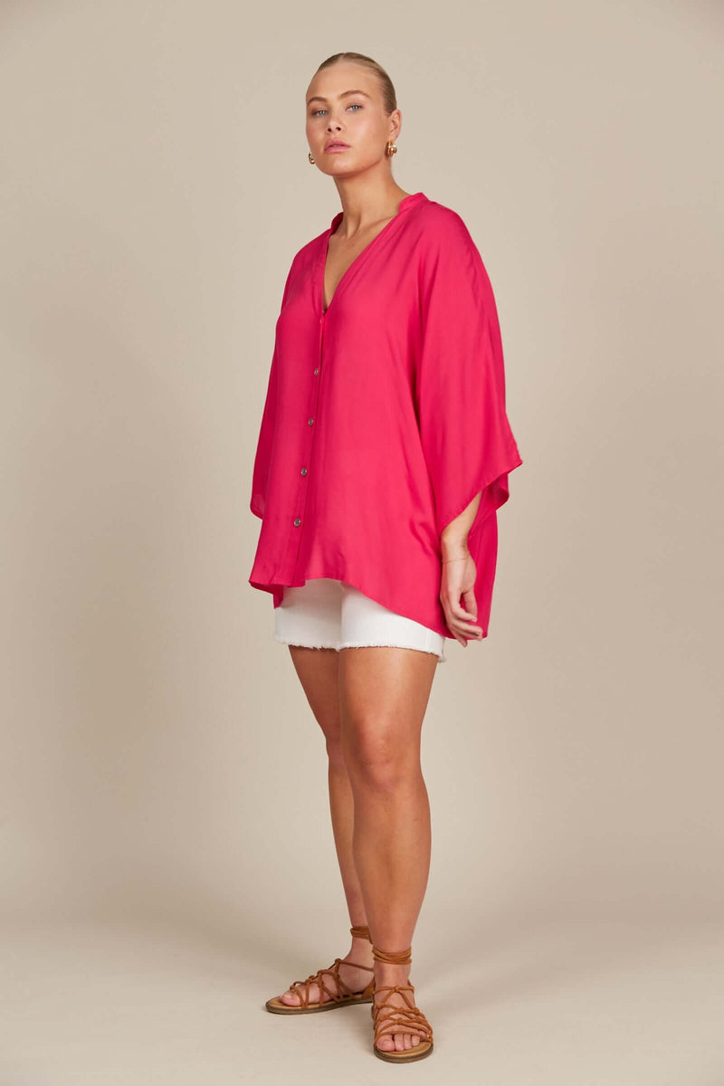 Isle of Mine Esme Relaxed Top in Raspberry