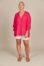 Isle of Mine Esme Relaxed Top in Raspberry