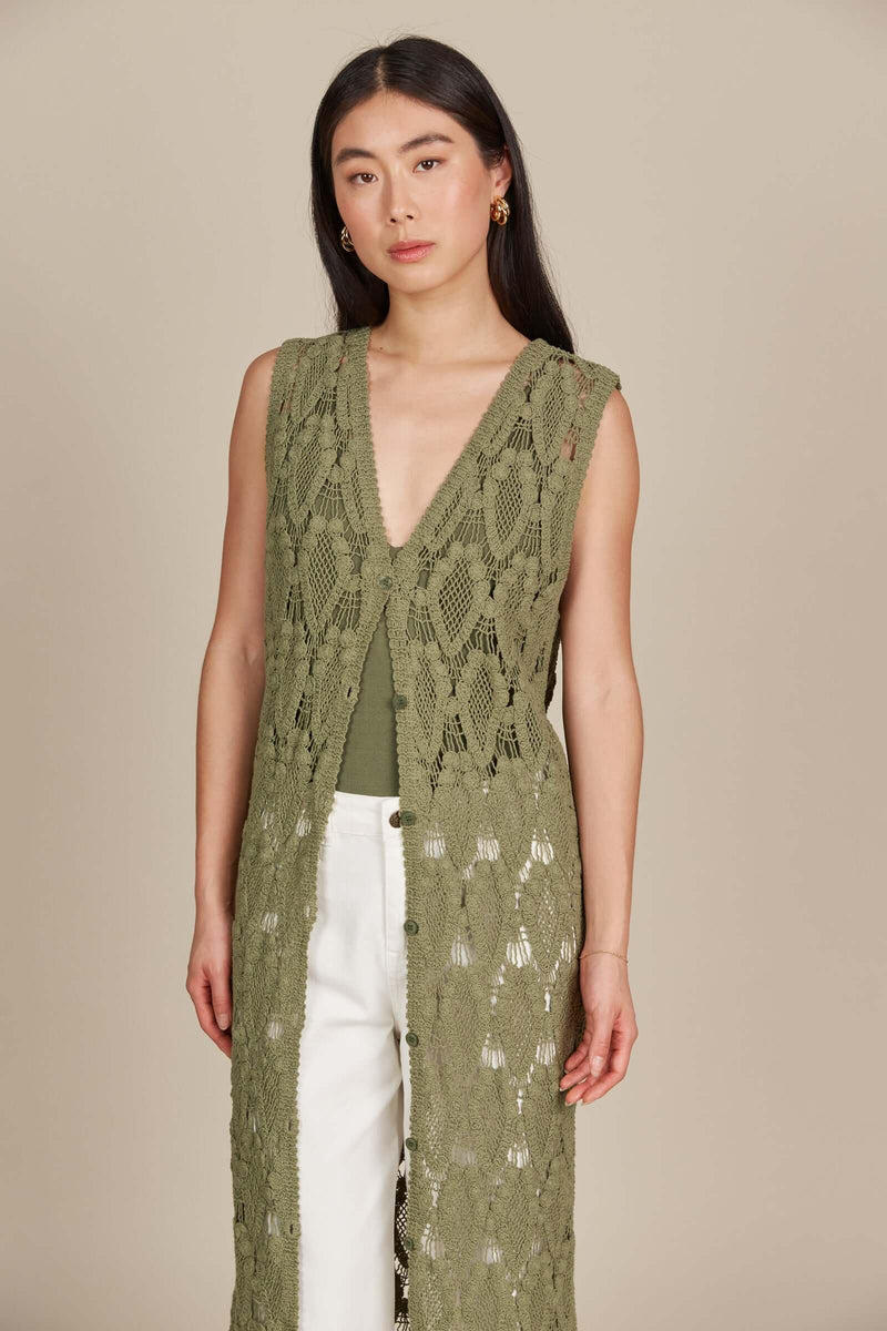 Isle of Mine Giselle Vest in Olive