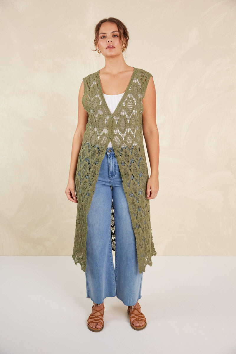 Isle of Mine Giselle Vest in Olive