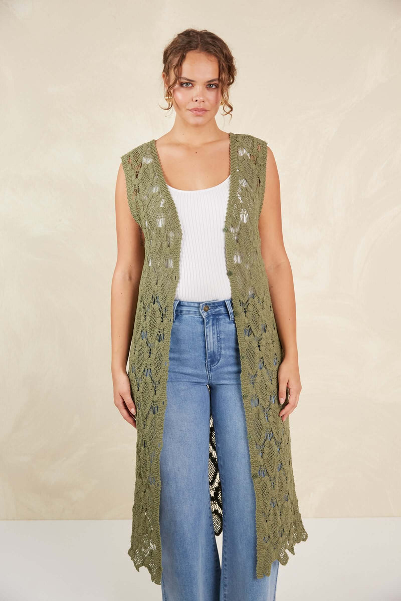 Isle of Mine Giselle Vest in Olive