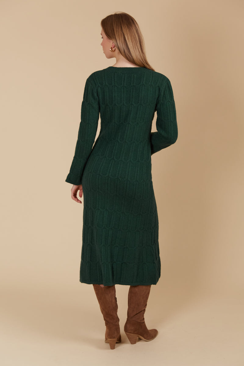 Isle of Mine Hera Knit Dress in Pine