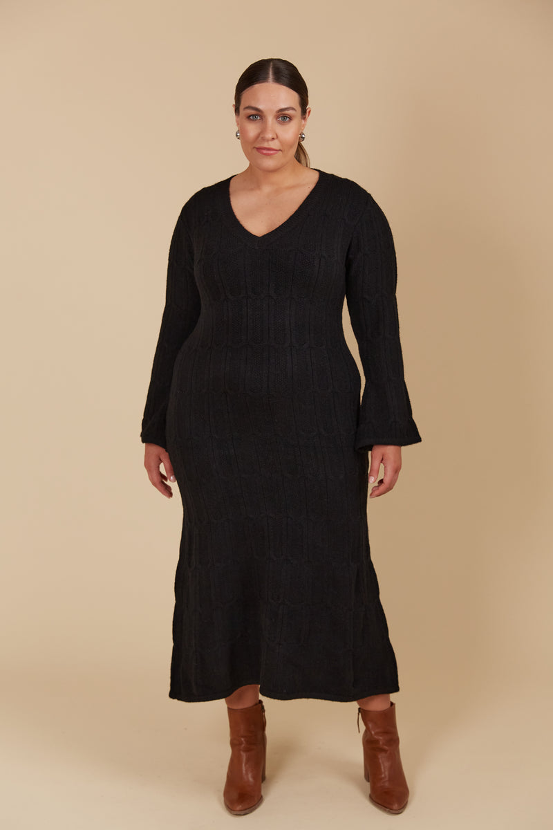 Isle of Mine Hera Knit Dress in Onyx