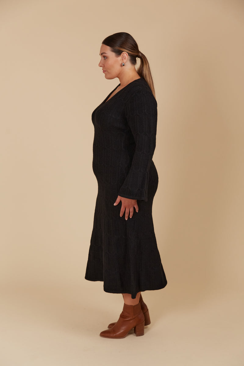 Isle of Mine Hera Knit Dress in Onyx