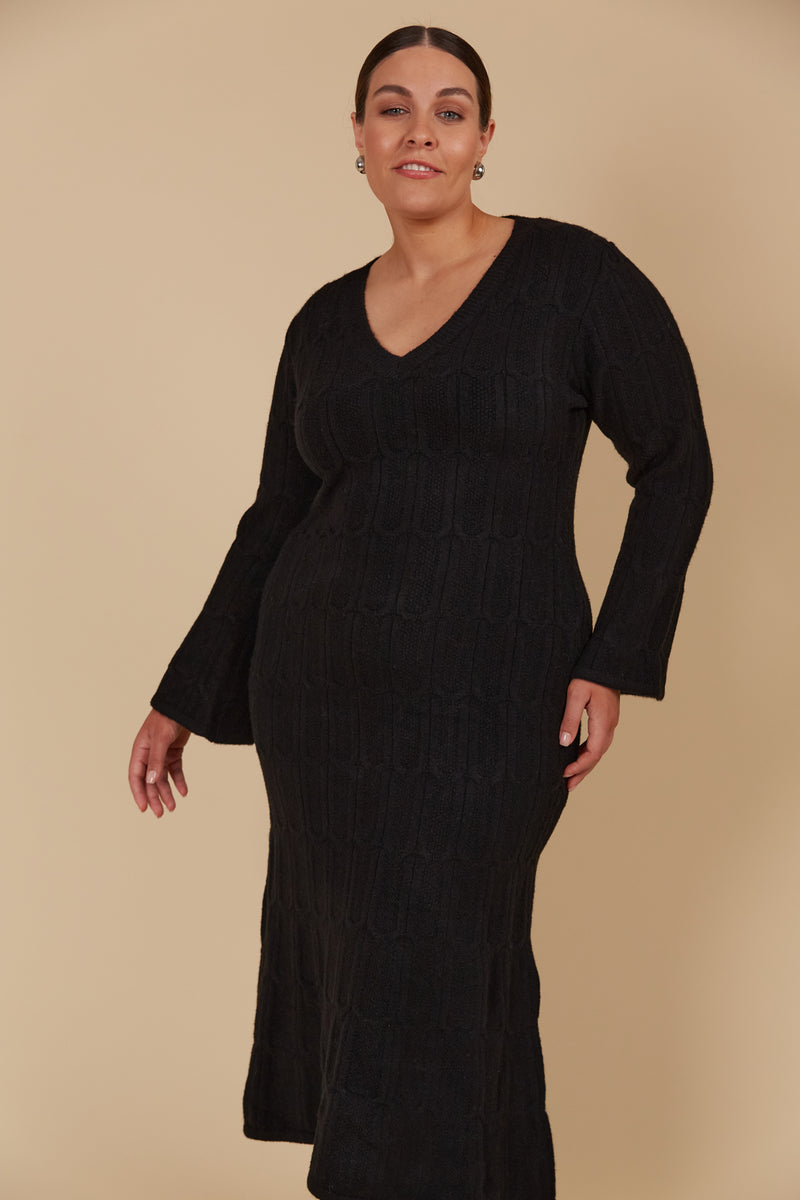 Isle of Mine Hera Knit Dress in Onyx