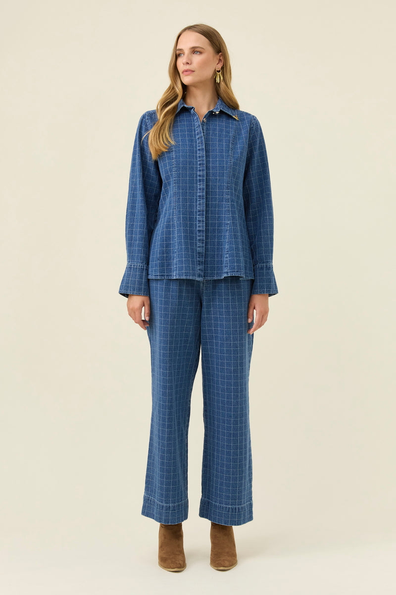 Isle of Mine Sloane Denim Shirt in Check