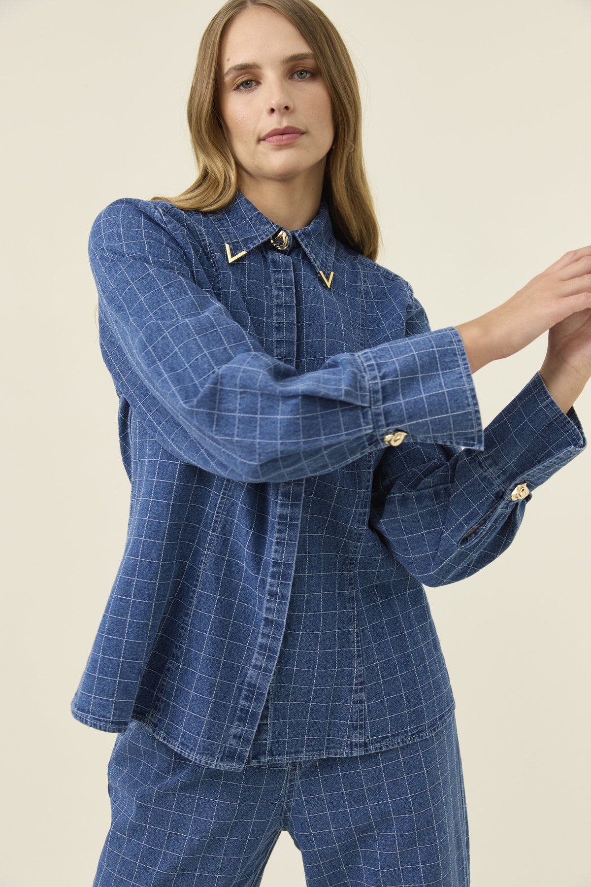 Isle of Mine Sloane Denim Shirt in Check