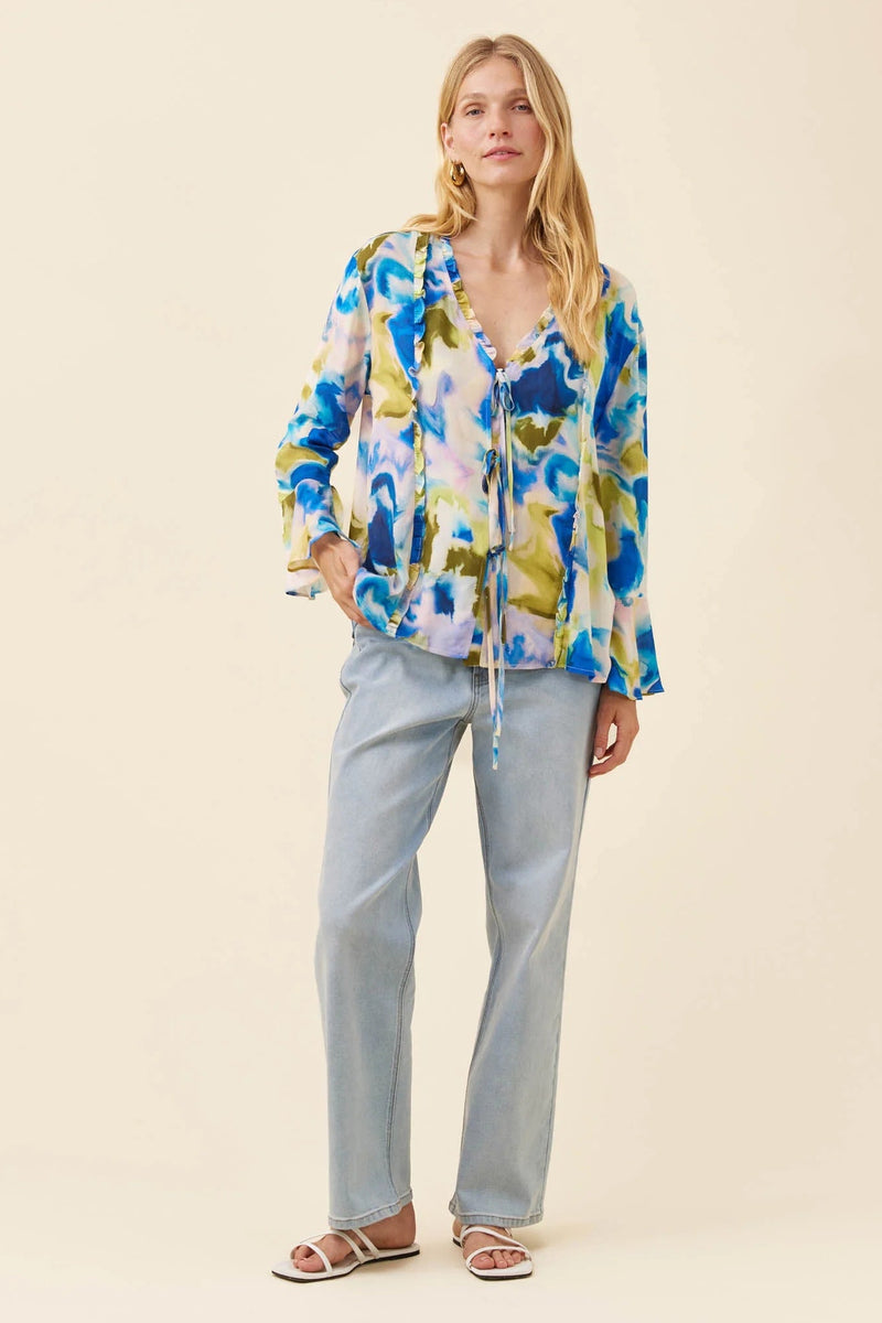 Isle of Mine FRIDA Tie Top in Watercolour