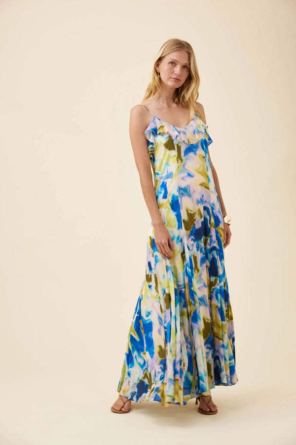 Isle of Mine FRIDA Tank Maxi Dress in Watercolour