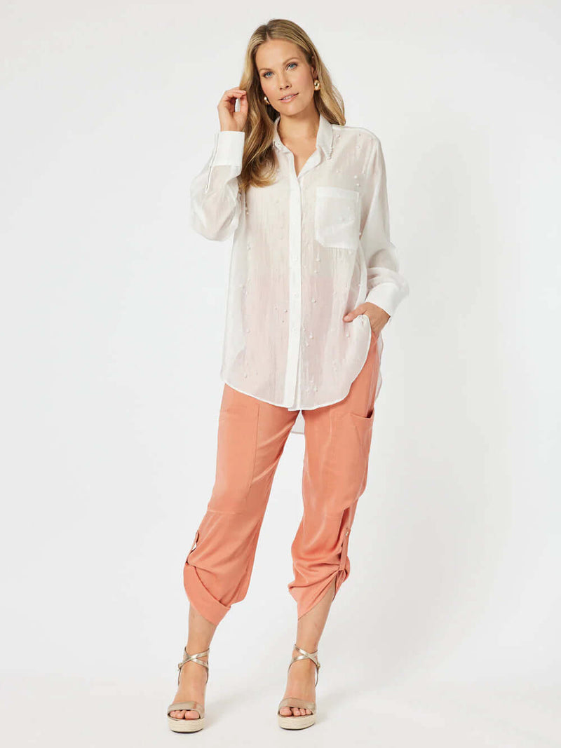 Hammock & Vine Pearl Voile Shirt in White