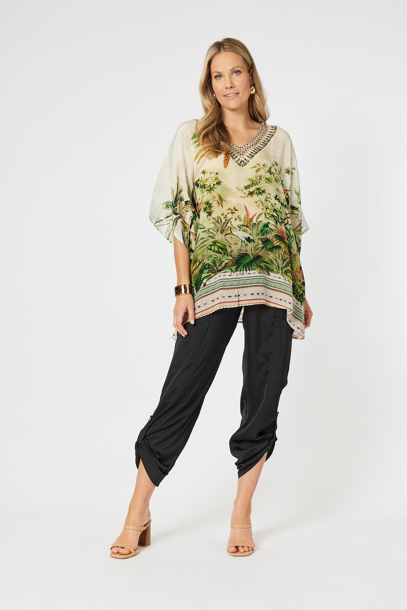 Hammock & Vine San Paolo V Neck Top in Eden