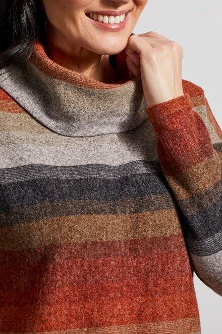 Tribal Cowl Neck Sweater in Red Ochre
