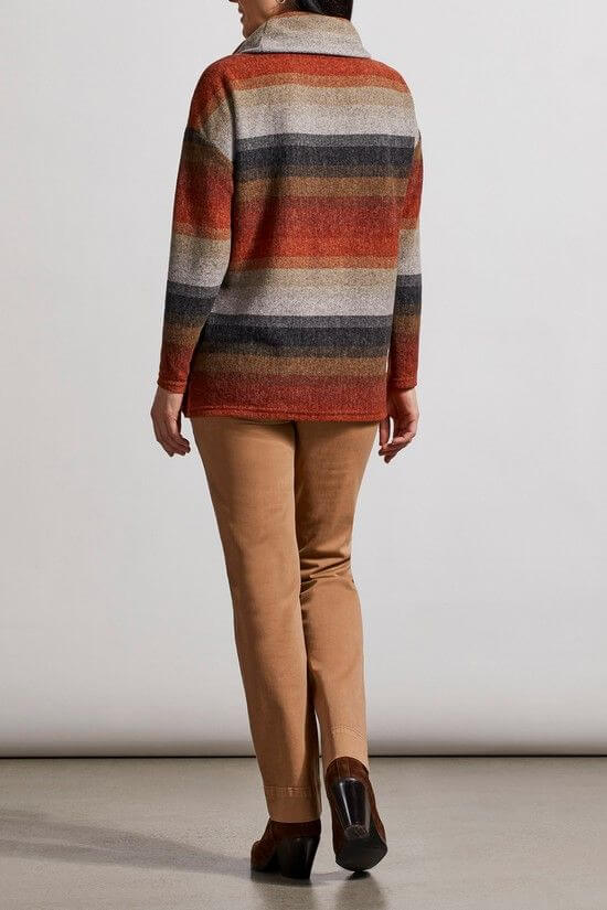 Tribal Cowl Neck Sweater in Red Ochre