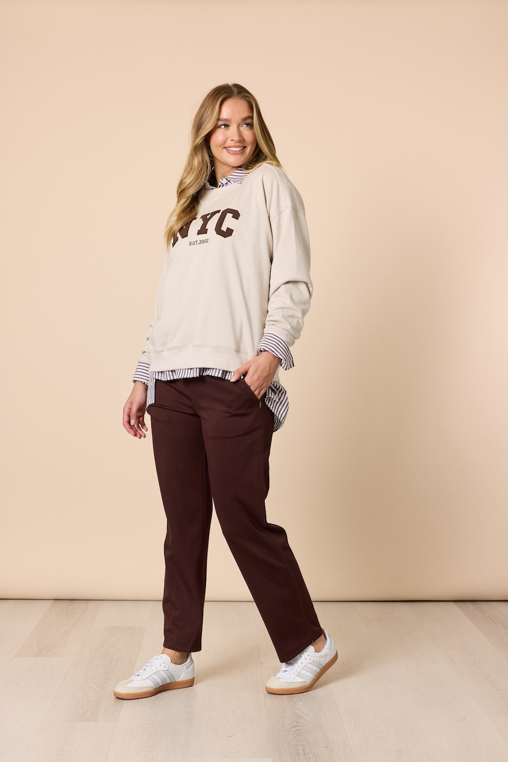 Threadz Urban City Pant in Coffee