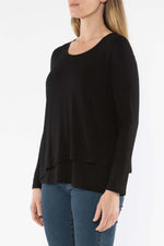 Jump Double Layer Tee in Black