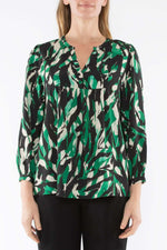 Jump Abstract Zebra Top in Green Combo