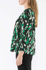 Jump Abstract Zebra Top in Green Combo