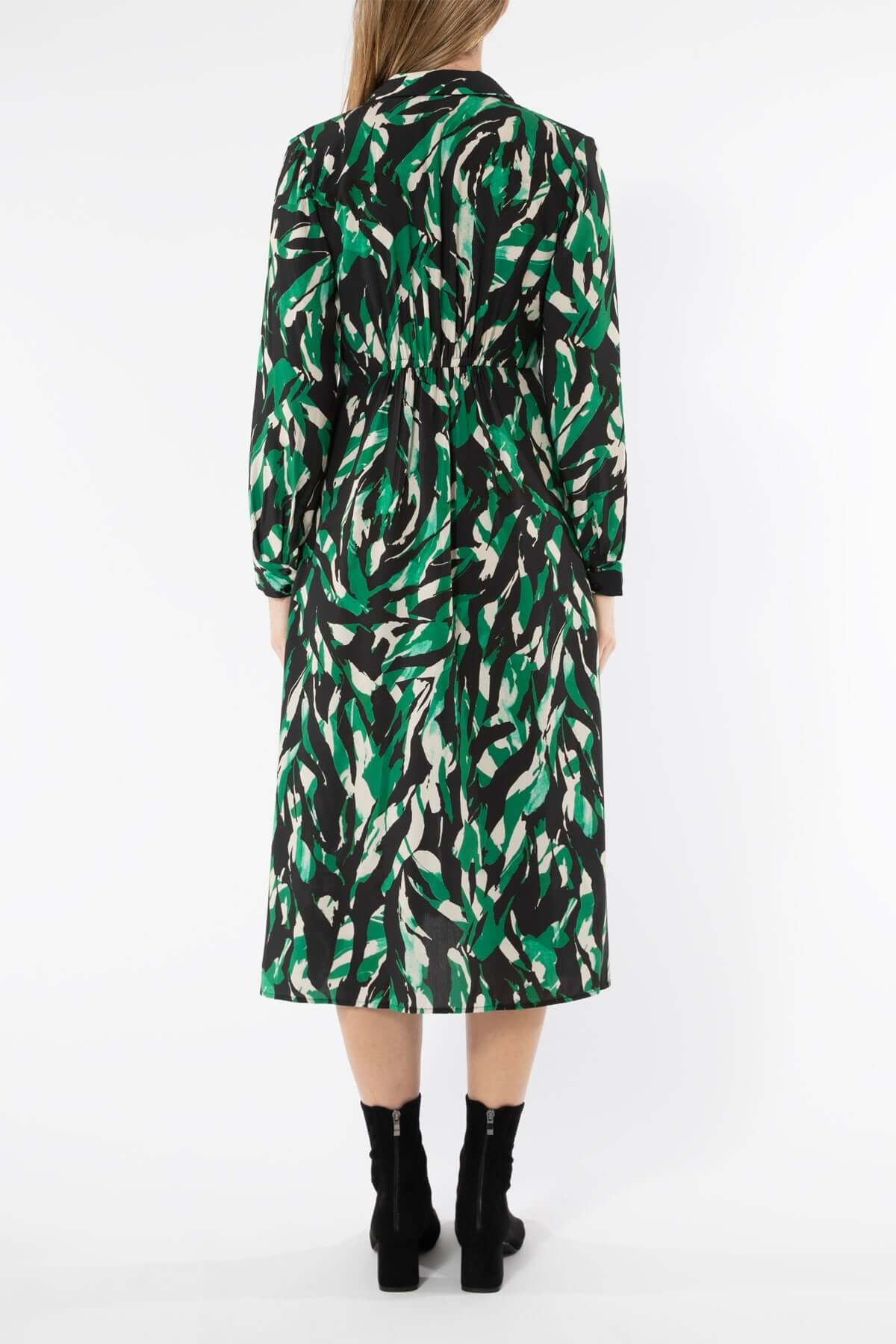 Jump Abstract Zebra Dress in Green Combo