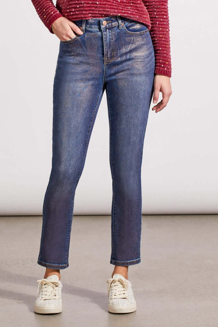 Tribal Sophia Curving Hugging Slim Ankle 28" Jean in Rose Gold