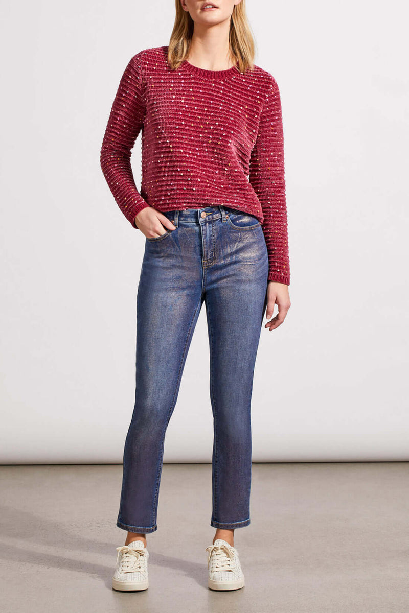 Tribal Sophia Curving Hugging Slim Ankle 28" Jean in Rose Gold