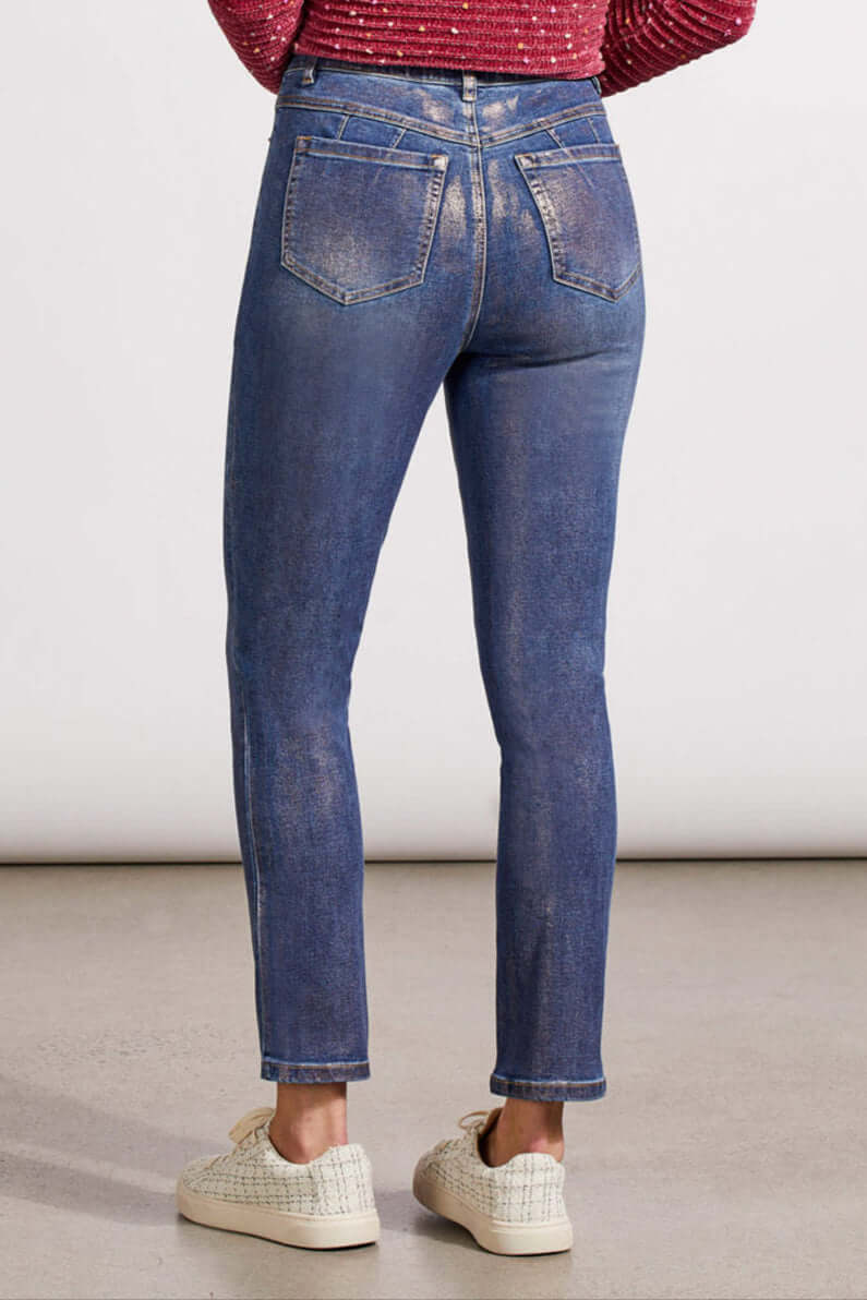 Tribal Sophia Curving Hugging Slim Ankle 28" Jean in Rose Gold