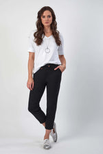 Vassalli Drawstring Pant in Black 5790