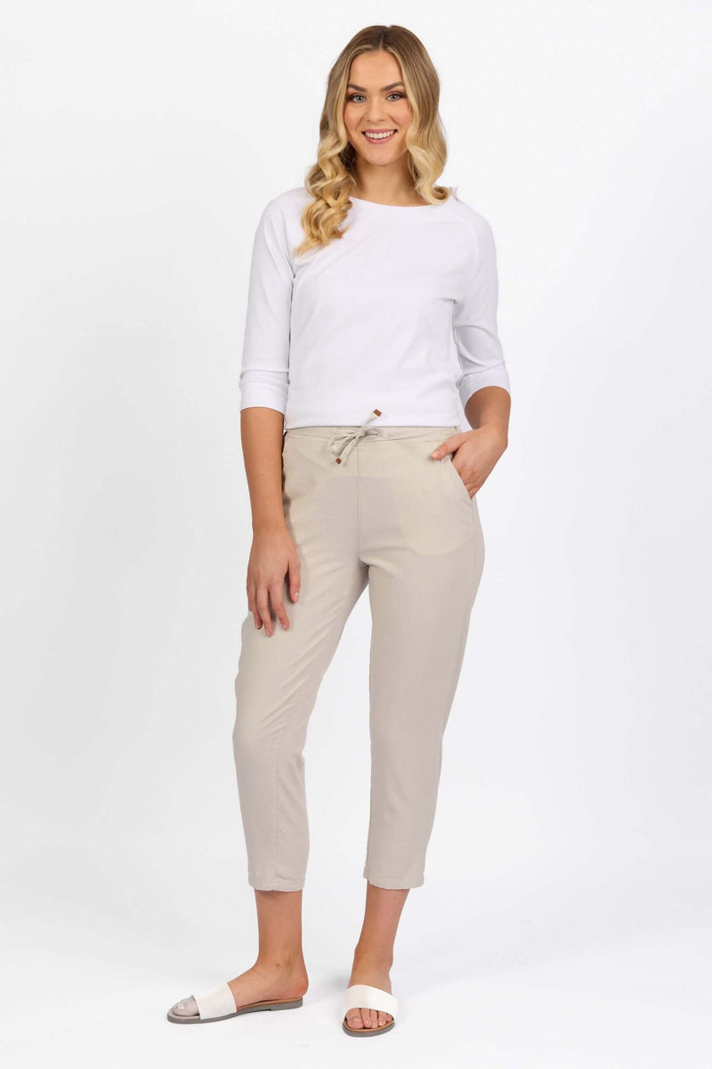 Vassalli Drawstring Pant in Stone 5790