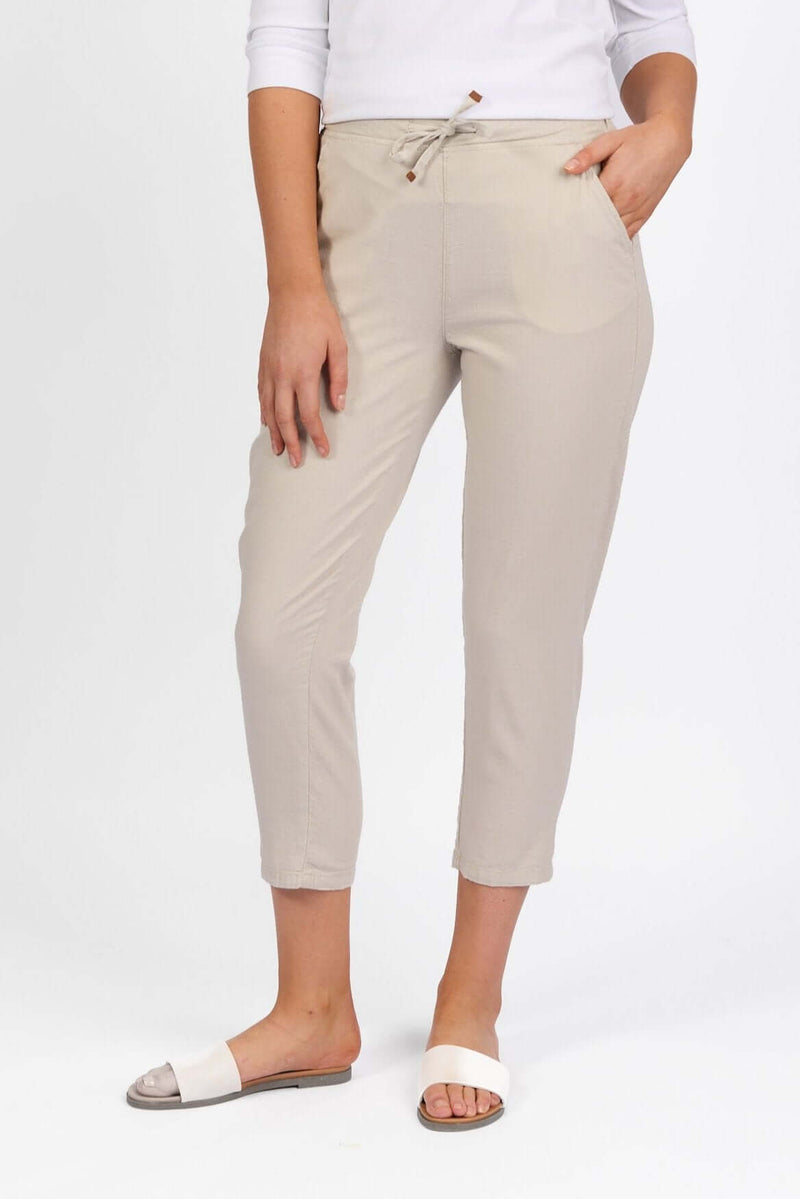 Vassalli Drawstring Pant in Stone 5790