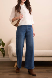 Tribal Audrey Wide Leg Jean in Faded Blue