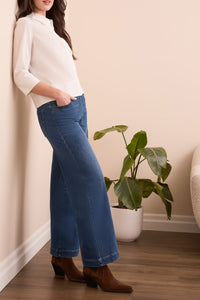 Tribal Audrey Wide Leg Jean in Faded Blue
