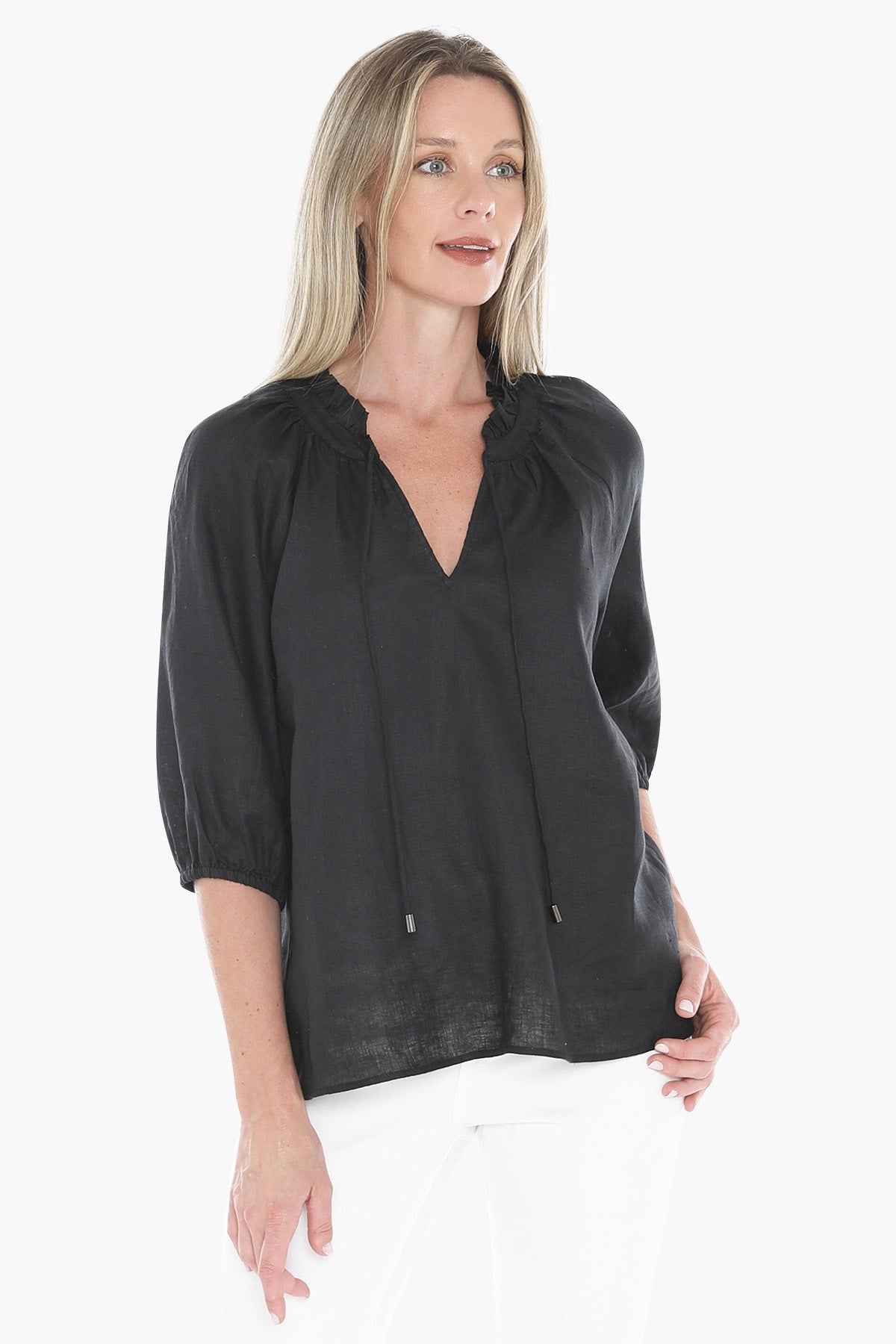 Jump Ruffle Top in Black