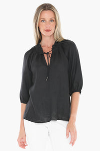 Jump Ruffle Top in Black