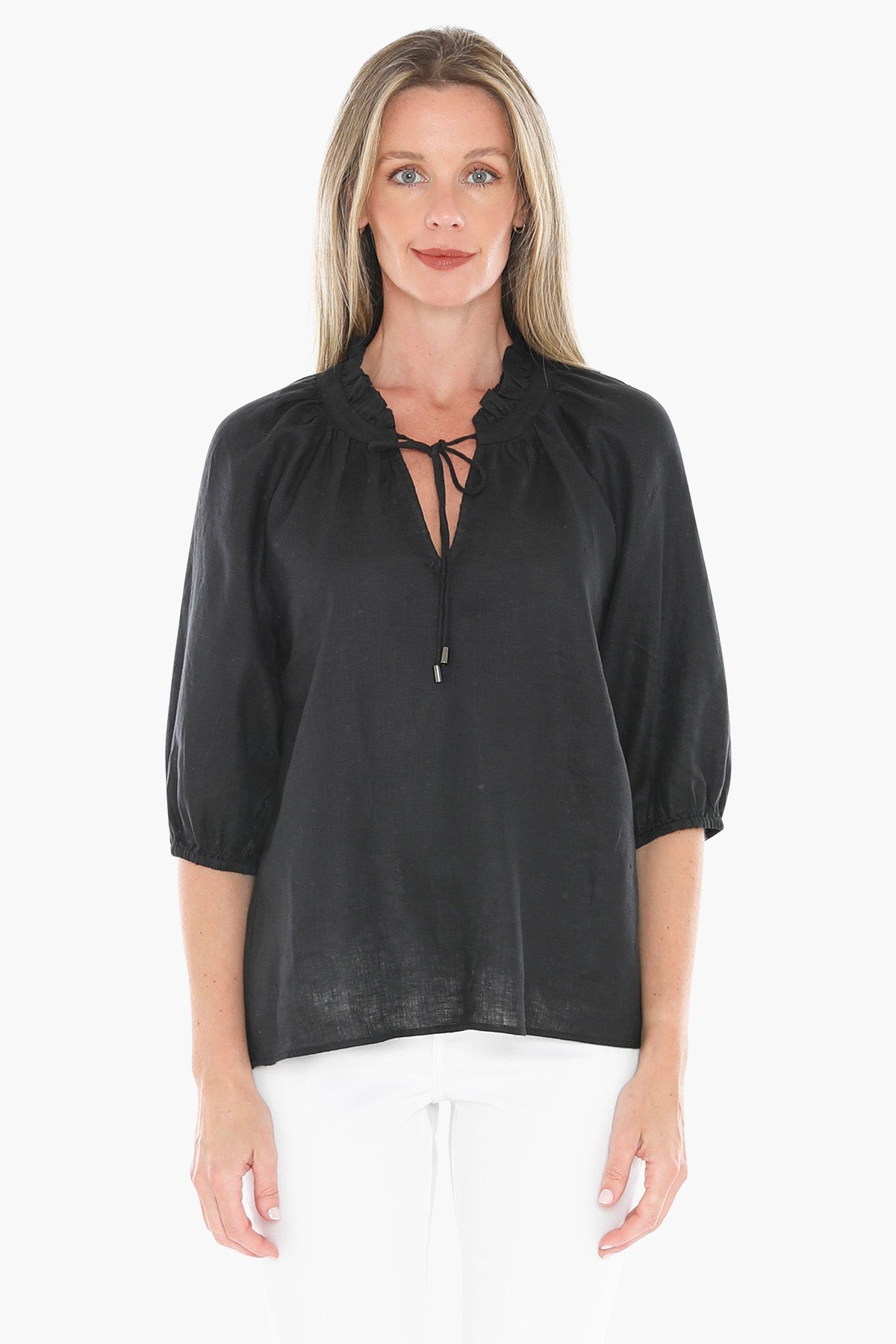 Jump Ruffle Top in Black
