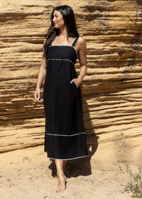 Jump Ric Rac Trim Sundress in Black