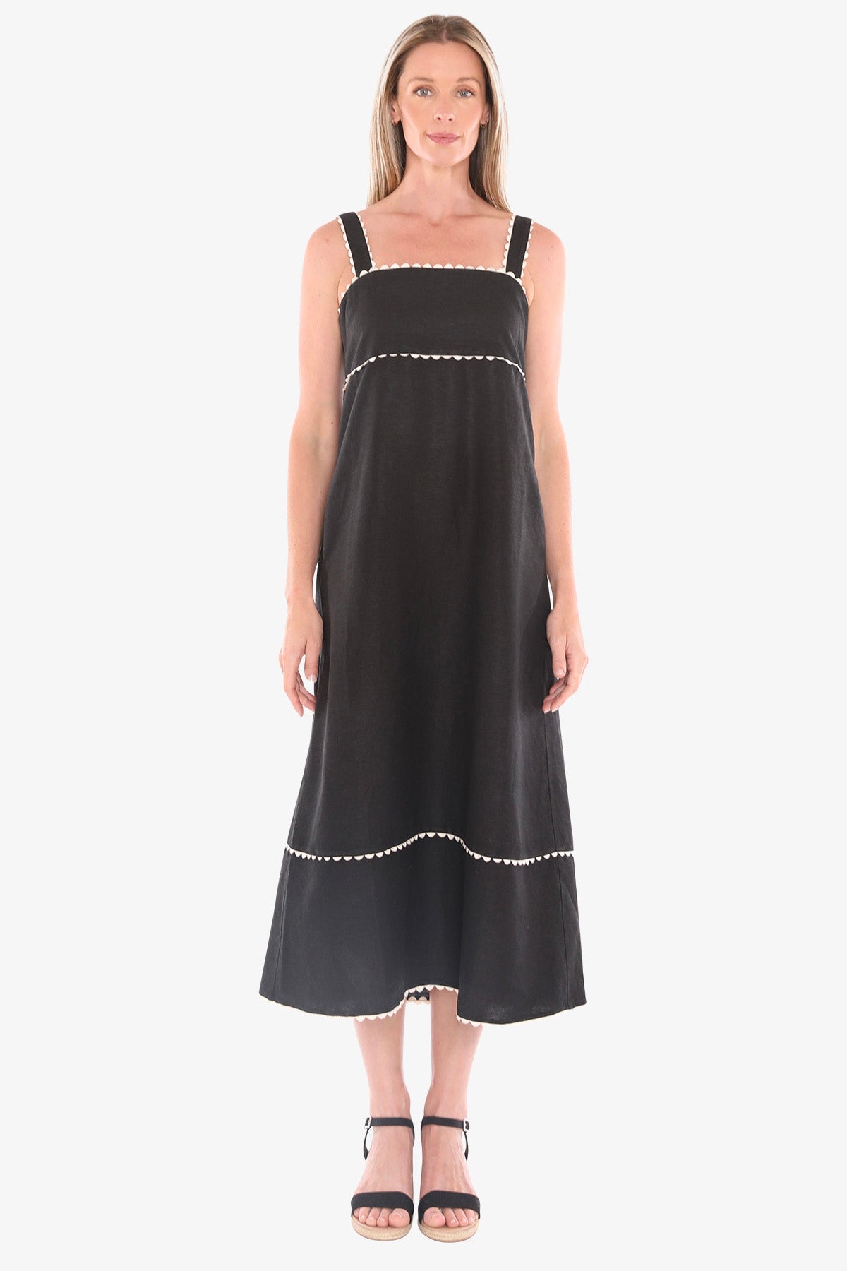 Jump Ric Rac Trim Sundress in Black
