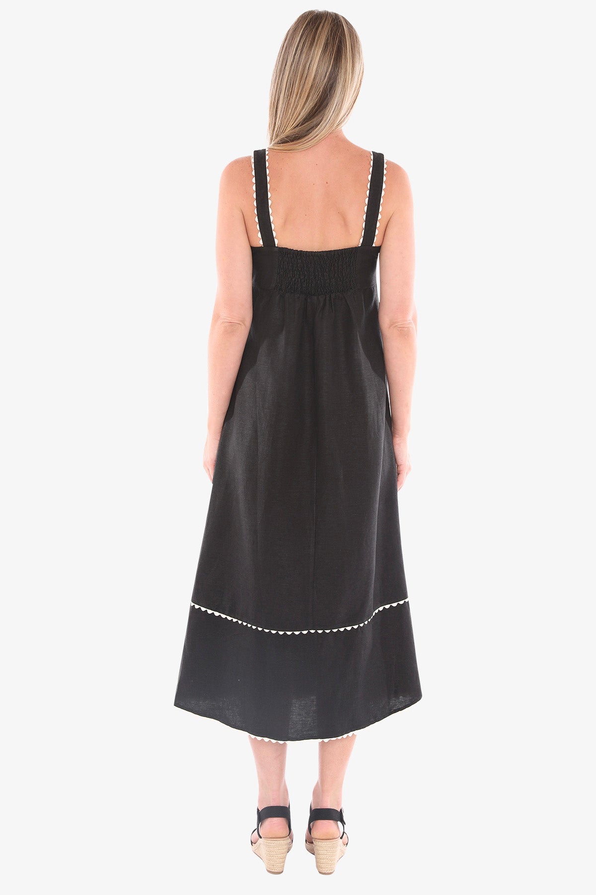 Jump Ric Rac Trim Sundress in Black