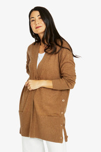 Jump Side Button Cardi in Hazel Marle