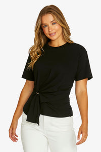 Jump Gold Ring Detail Tee in Black