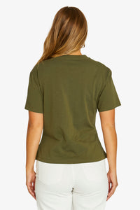 Jump Gold Ring Detail Tee in Khaki