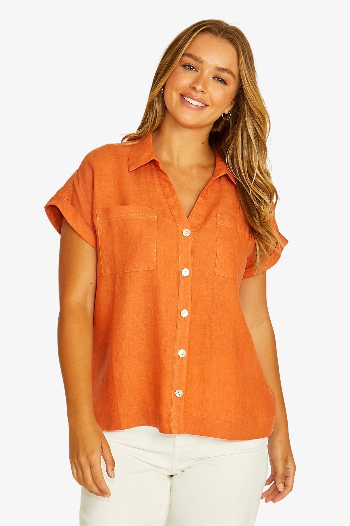 Jump Open Neck Shirt in Amber