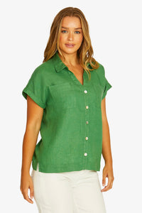 Jump Open Neck Shirt in Leaf
