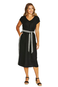 Jump RIC RAC Detail Dress in Black