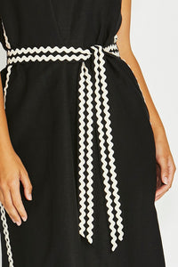 Jump RIC RAC Detail Dress in Black