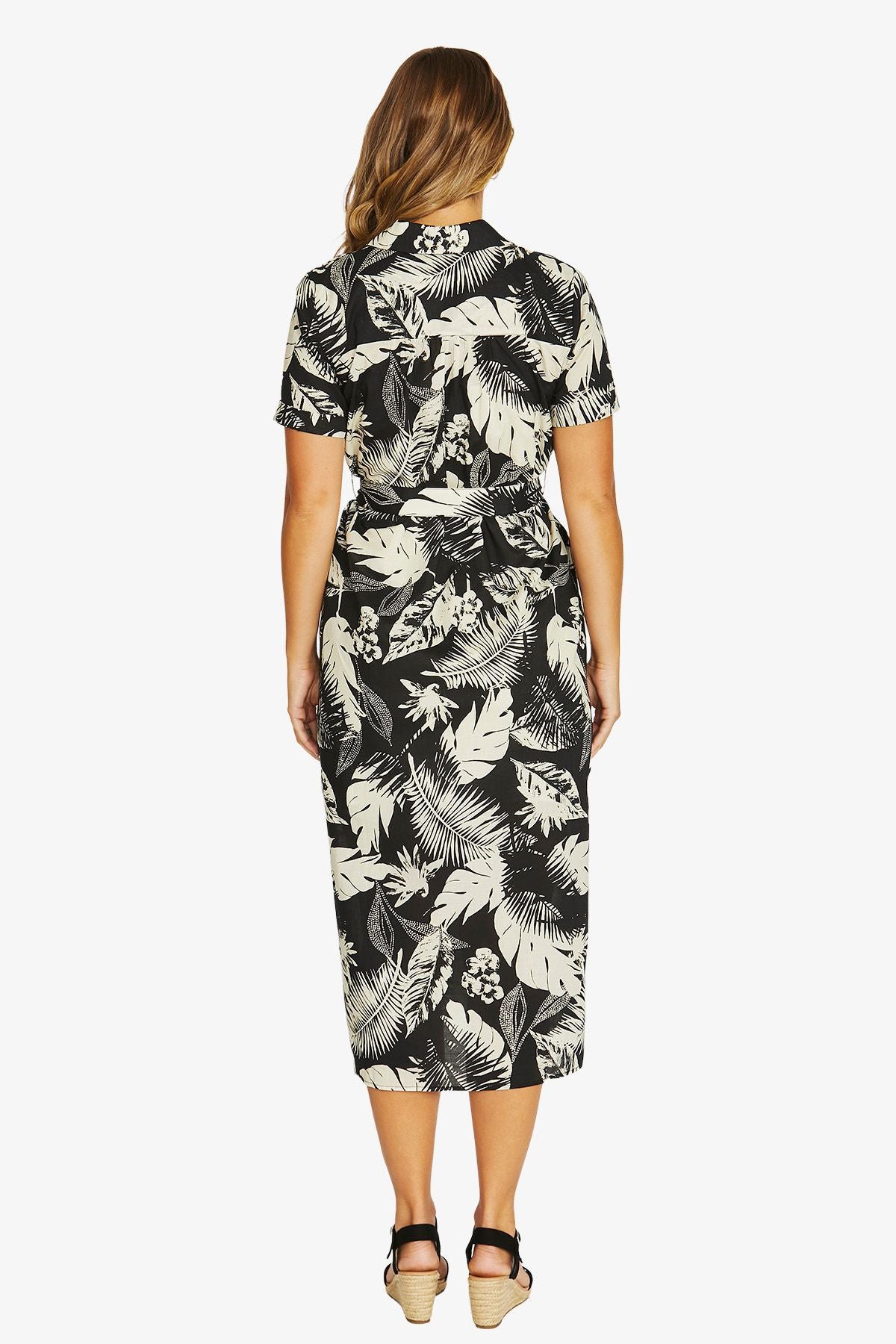 Jump PALM ISLAND Shirt Dress in Black Ecru