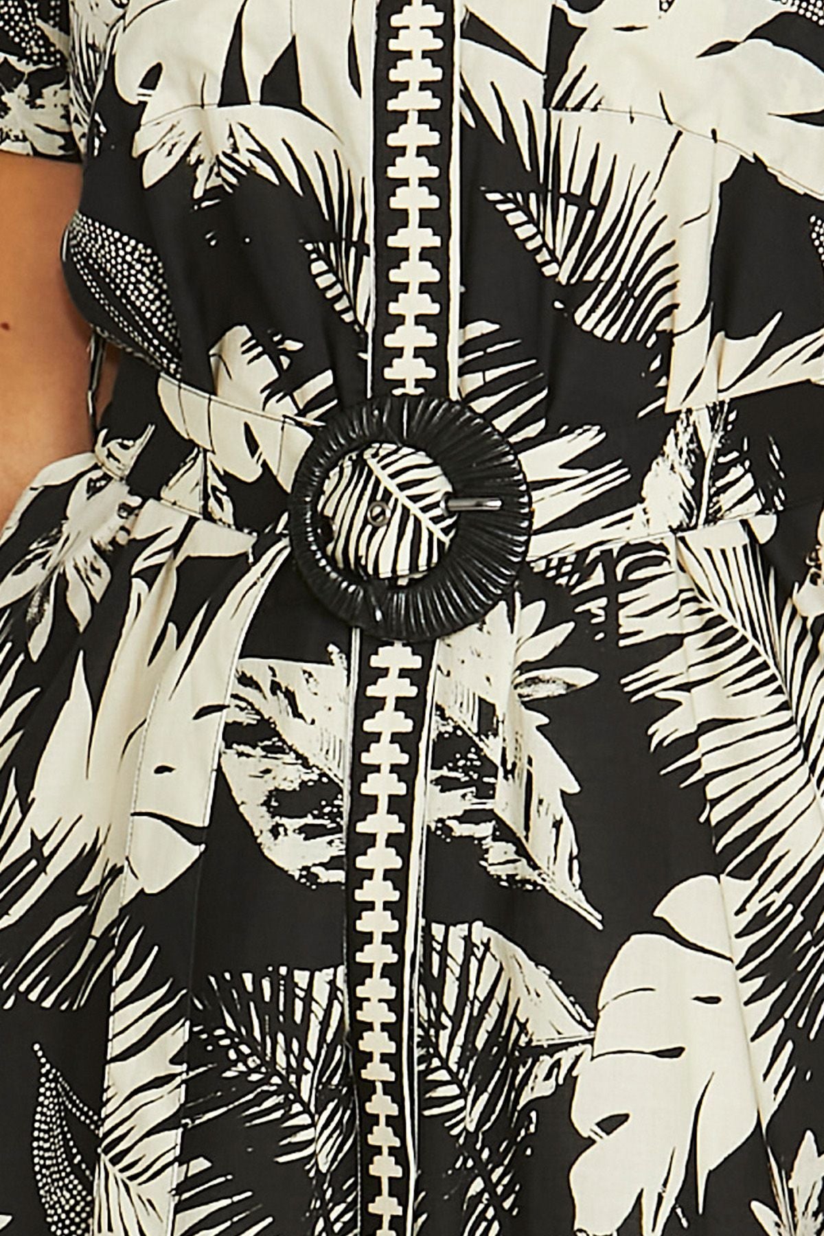 Jump PALM ISLAND Shirt Dress in Black Ecru