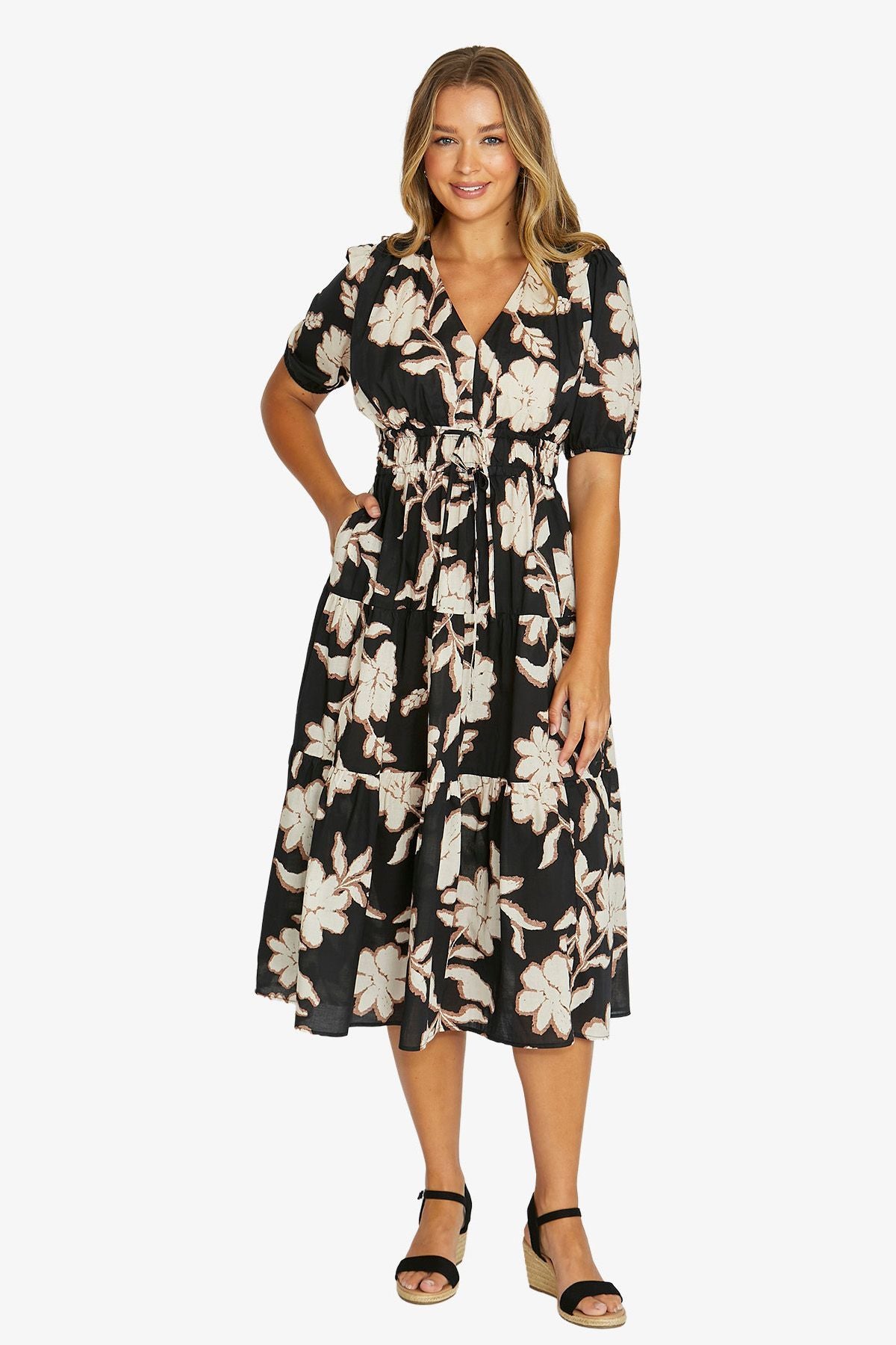 Jump FLOWER TRIO Dress in Black Latte