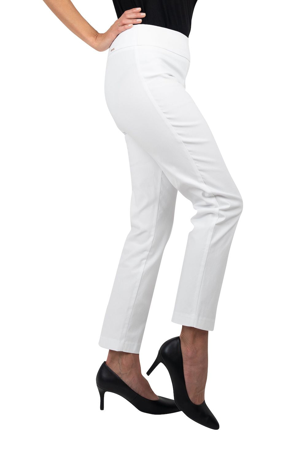 UP! Basic 28 Inch Straight Leg Pant in White 64566UP
