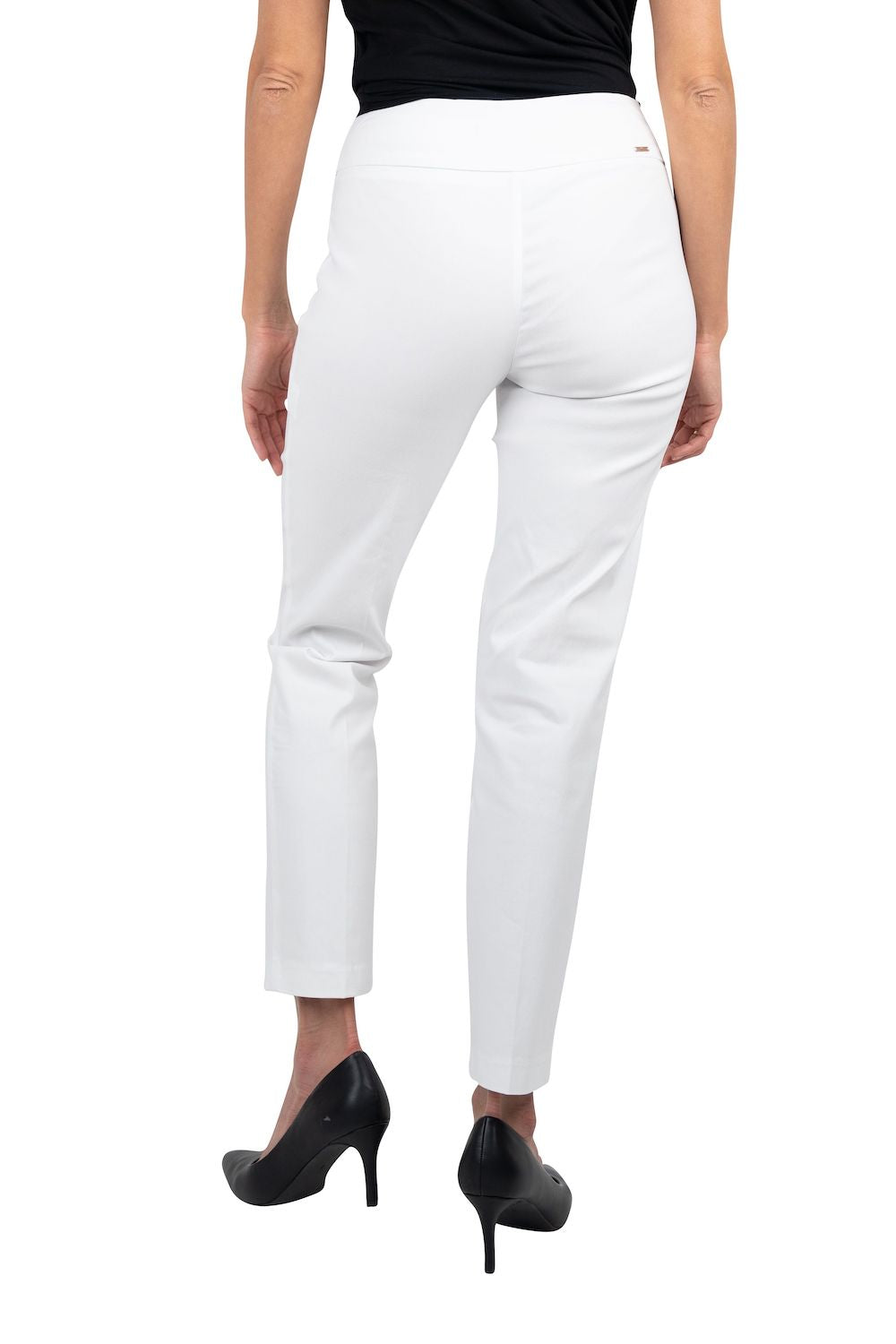UP! Basic 28 Inch Straight Leg Pant in White 64566UP