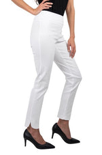 UP! Basic 28 Inch Petal Slit Pant in White 65027UP