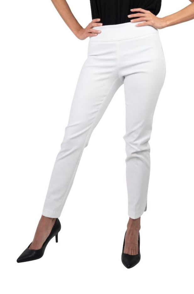UP! Basic 28 Inch Petal Slit Pant in White 65027UP